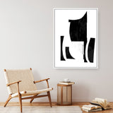 Shop Slashed I Canvas Art Print-Abstract, Black, PC, Portrait, Rectangle, View All, White-framed wall decor artwork