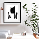 Shop Slashed I Art Print-Abstract, Black, PC, Portrait, Rectangle, View All, White-framed painted poster wall decor artwork