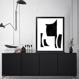 Shop Slashed I Art Print-Abstract, Black, PC, Portrait, Rectangle, View All, White-framed painted poster wall decor artwork