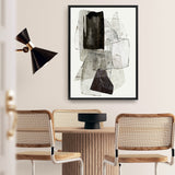 Shop Blotting Ink I Canvas Art Print-Abstract, Black, Grey, PC, Portrait, Rectangle, View All-framed wall decor artwork