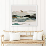 Shop Winter In The Mountains Art Print-Abstract, Green, Horizontal, Neutrals, PC, Rectangle, View All-framed painted poster wall decor artwork