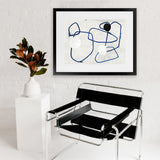 Shop Midblue I Art Print-Abstract, Blue, Horizontal, Neutrals, PC, Rectangle, View All-framed painted poster wall decor artwork