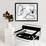 Shop Midblue II Art Print-Abstract, Blue, Horizontal, Neutrals, PC, Rectangle, View All-framed painted poster wall decor artwork