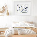 Shop Midblue II Art Print-Abstract, Blue, Horizontal, Neutrals, PC, Rectangle, View All-framed painted poster wall decor artwork