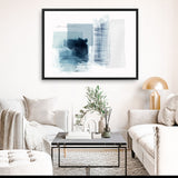 Shop Sheets of Blue II Canvas Art Print-Abstract, Blue, Horizontal, PC, Rectangle, View All-framed wall decor artwork