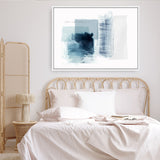 Shop Sheets of Blue II Canvas Art Print-Abstract, Blue, Horizontal, PC, Rectangle, View All-framed wall decor artwork