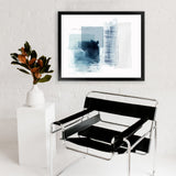 Shop Sheets of Blue II Art Print-Abstract, Blue, Horizontal, PC, Rectangle, View All-framed painted poster wall decor artwork