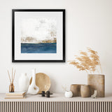 Shop Golden Horizon I (Square) Art Print-Abstract, Blue, Neutrals, PC, Square, View All-framed painted poster wall decor artwork