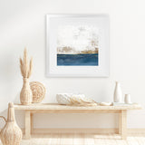 Shop Golden Horizon I (Square) Art Print-Abstract, Blue, Neutrals, PC, Square, View All-framed painted poster wall decor artwork