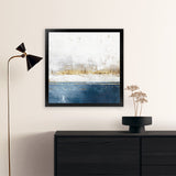 Shop Golden Horizon II (Square) Art Print-Abstract, Blue, Neutrals, PC, Square, View All-framed painted poster wall decor artwork