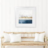 Shop Golden Horizon II (Square) Art Print-Abstract, Blue, Neutrals, PC, Square, View All-framed painted poster wall decor artwork