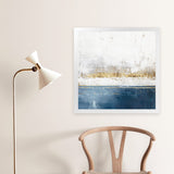 Shop Golden Horizon II (Square) Art Print-Abstract, Blue, Neutrals, PC, Square, View All-framed painted poster wall decor artwork