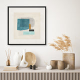 Shop Square Form II (Square) Canvas Art Print-Abstract, Blue, Neutrals, PC, Square, View All-framed wall decor artwork