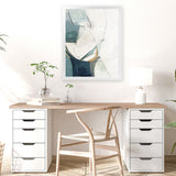 Shop Merging I Art Print-Abstract, Blue, Neutrals, PC, Portrait, Rectangle, View All-framed painted poster wall decor artwork