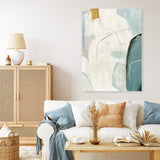 Shop Merging II Canvas Art Print-Abstract, Blue, Neutrals, PC, Portrait, Rectangle, View All-framed wall decor artwork