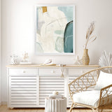 Shop Merging II Art Print-Abstract, Blue, Neutrals, PC, Portrait, Rectangle, View All-framed painted poster wall decor artwork