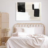 Shop Checkmate Canvas Art Print-Abstract, Black, Horizontal, Neutrals, PC, Rectangle, View All-framed wall decor artwork