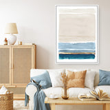 Shop White Sands Canvas Art Print-Abstract, Blue, Neutrals, PC, Portrait, Rectangle, View All-framed wall decor artwork