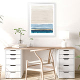 Shop White Sands Art Print-Abstract, Blue, Neutrals, PC, Portrait, Rectangle, View All-framed painted poster wall decor artwork