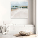 Shop Shimmering Path (Square) Canvas Art Print-Abstract, Blue, Landscape, Neutrals, PC, Square, View All-framed wall decor artwork