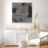 Shop Pearl Dots I (Square) Canvas Art Print-Abstract, Black, PC, Square, View All-framed wall decor artwork