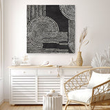 Shop Pearl Dots II (Square) Canvas Art Print-Abstract, Black, PC, Square, View All-framed wall decor artwork