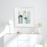 Shop Blue Arches I (Square) Art Print-Abstract, Blue, PC, Square, View All-framed painted poster wall decor artwork