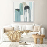 Shop Blue Arches II (Square) Canvas Art Print-Abstract, Blue, PC, Square, View All-framed wall decor artwork