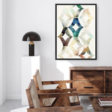 Shop Morocgraphic I Canvas Art Print-Abstract, Blue, Neutrals, PC, Portrait, Rectangle, View All-framed wall decor artwork