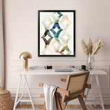 Shop Morocgraphic I Art Print-Abstract, Blue, Neutrals, PC, Portrait, Rectangle, View All-framed painted poster wall decor artwork