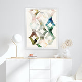 Shop Morocgraphic II Art Print-Abstract, Blue, Green, Neutrals, PC, Portrait, Rectangle, View All-framed painted poster wall decor artwork