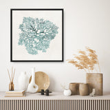 Shop Teal Coral I (Square) Canvas Art Print-Abstract, Green, PC, Square, View All-framed wall decor artwork