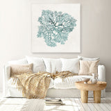 Shop Teal Coral I (Square) Canvas Art Print-Abstract, Green, PC, Square, View All-framed wall decor artwork