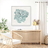 Shop Teal Coral I (Square) Canvas Art Print-Abstract, Green, PC, Square, View All-framed wall decor artwork