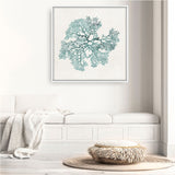 Shop Teal Coral II (Square) Canvas Art Print-Abstract, Green, PC, Square, View All-framed wall decor artwork