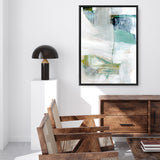 Shop White Blues I Canvas Art Print-Abstract, Blue, Green, PC, Portrait, Rectangle, View All-framed wall decor artwork