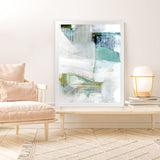 Shop White Blues I Art Print-Abstract, Blue, Green, PC, Portrait, Rectangle, View All-framed painted poster wall decor artwork