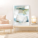 Shop White Blues II Art Print-Abstract, Blue, PC, Portrait, Rectangle, View All-framed painted poster wall decor artwork