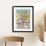 Shop Blue Gold II Art Print-Abstract, Blue, Brown, Grey, PC, Portrait, Rectangle, View All-framed painted poster wall decor artwork