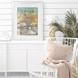 Shop Blue Gold II Art Print-Abstract, Blue, Brown, Grey, PC, Portrait, Rectangle, View All-framed painted poster wall decor artwork