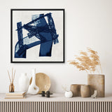 Shop Navy Paths I (Square) Canvas Art Print-Abstract, Blue, PC, Square, View All-framed wall decor artwork