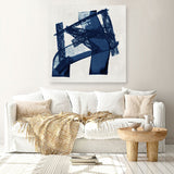 Shop Navy Paths I (Square) Canvas Art Print-Abstract, Blue, PC, Square, View All-framed wall decor artwork
