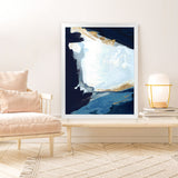 Shop Blue in Gold III Art Print-Abstract, Blue, PC, Portrait, Rectangle, View All-framed painted poster wall decor artwork