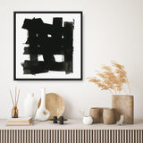 Shop Stacking Together I (Square) Canvas Art Print-Abstract, Black, PC, Square, View All-framed wall decor artwork