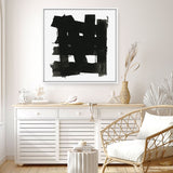 Shop Stacking Together I (Square) Canvas Art Print-Abstract, Black, PC, Square, View All-framed wall decor artwork