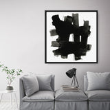 Shop Stacking Together II (Square) Canvas Art Print-Abstract, Black, PC, Square, View All-framed wall decor artwork