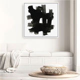 Shop Stacking Together II (Square) Canvas Art Print-Abstract, Black, PC, Square, View All-framed wall decor artwork