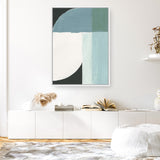 Shop Curved Stream II Canvas Art Print-Abstract, Blue, PC, Portrait, Rectangle, View All-framed wall decor artwork