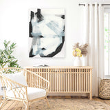 Shop Noir Shapes I Canvas Art Print-Abstract, Black, PC, Portrait, Rectangle, View All, White-framed wall decor artwork