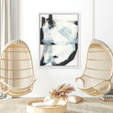 Shop Noir Shapes I Canvas Art Print-Abstract, Black, PC, Portrait, Rectangle, View All, White-framed wall decor artwork